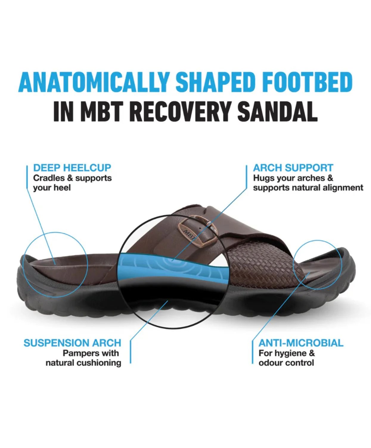 MBT Fuji II Dark Brown Womens Recovery Sandals - Image 6