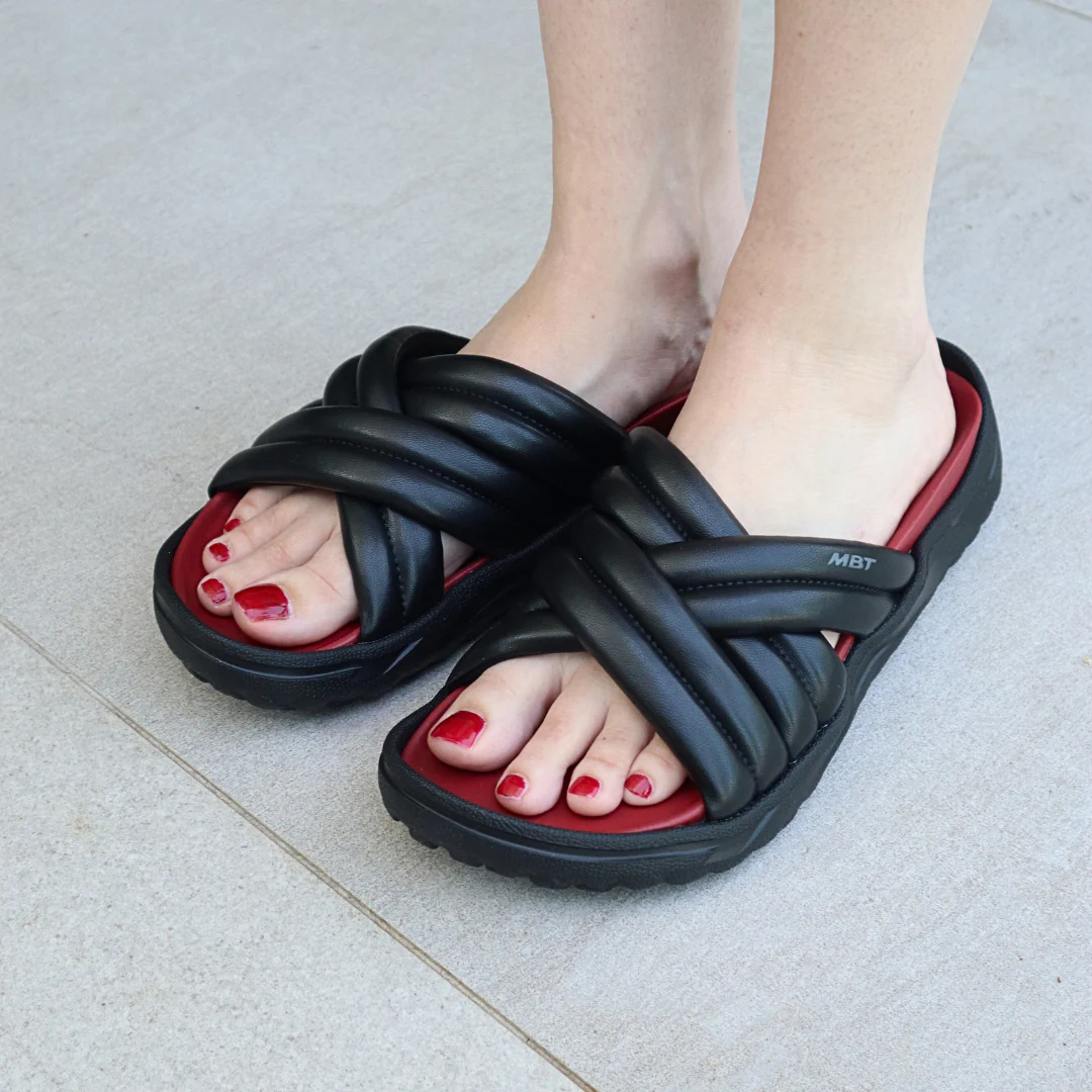 MBT Mio Black/Red Womens Recovery Slides - Image 2