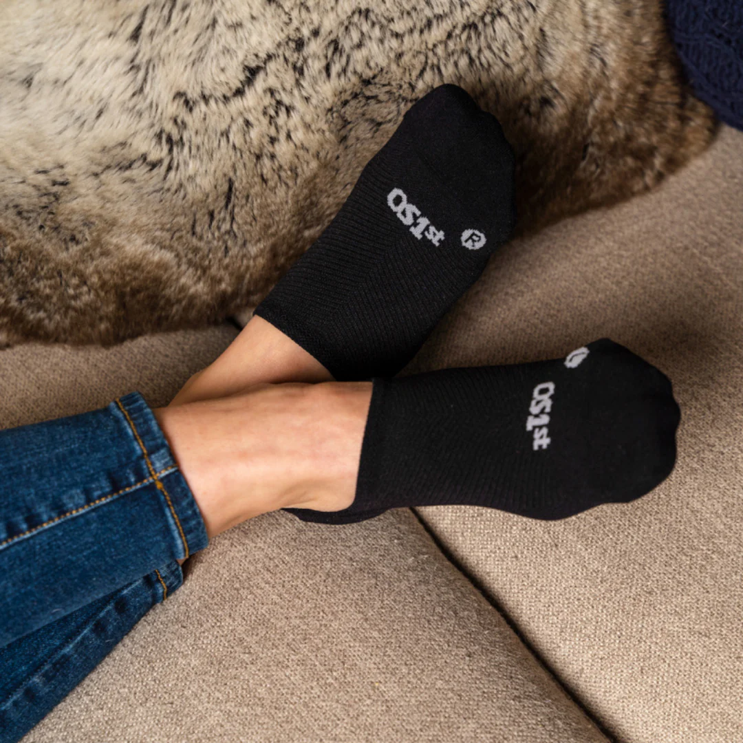 OS1ST Nekkid Comfort Performance Invisible Black Unisex Socks - Image 2