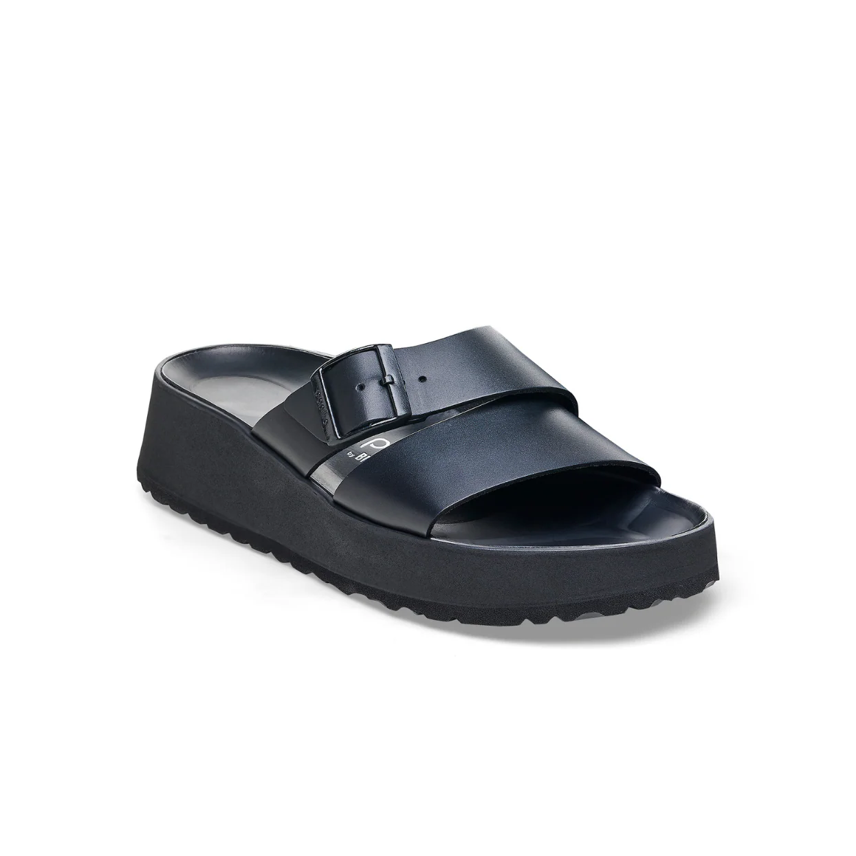 Papillio Almina Exquisite Smooth Leather Black Platform Wedge Sandals - Image 4