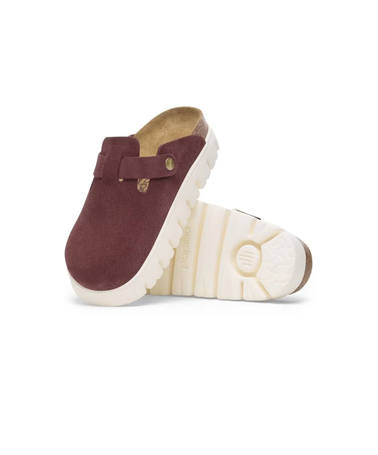 Papillio Boston Chunky Suede Leather Berry Crush Clogs - Image 3