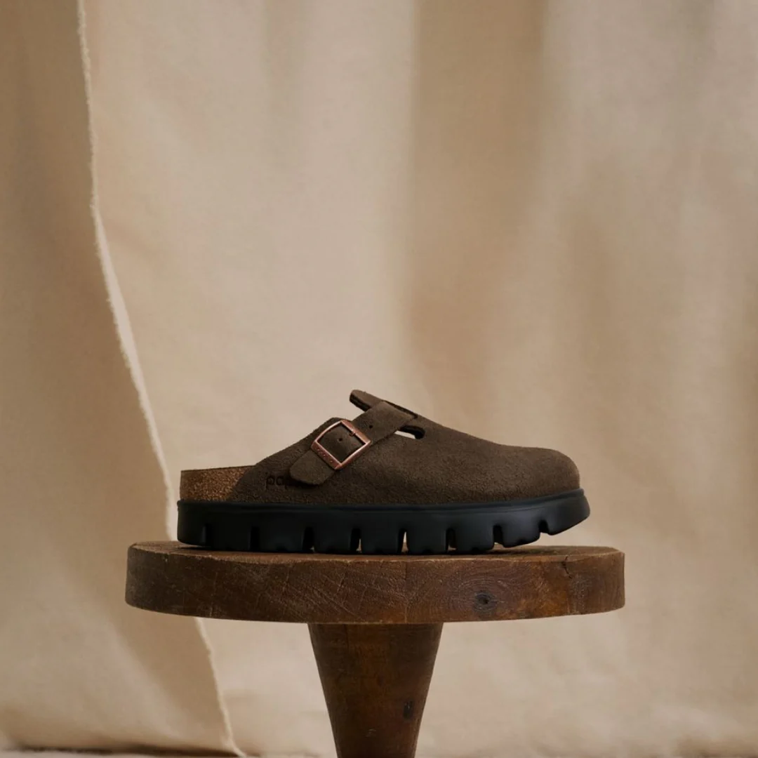 Papillio Boston Chunky Suede Leather Mocca Clogs - Image 3