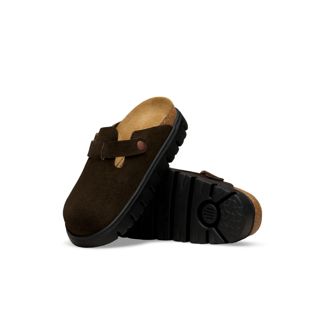Papillio Boston Chunky Suede Leather Mocca Clogs - Image 5