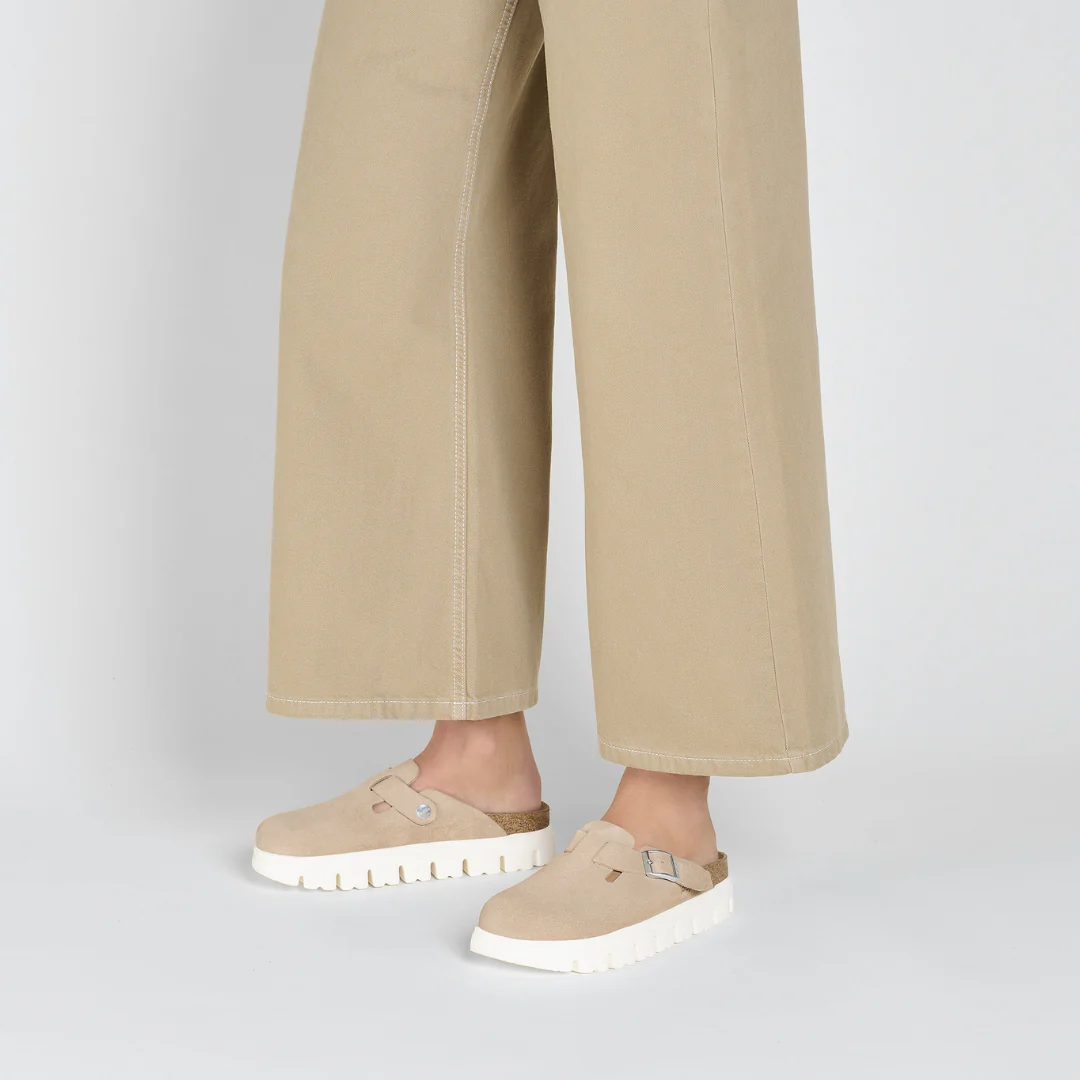 Papillio Boston Chunky Suede Leather Warm Sand Clogs - Image 3