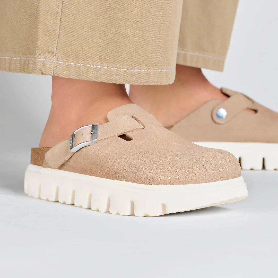 Papillio Boston Chunky Suede Leather Warm Sand Clogs - Image 6