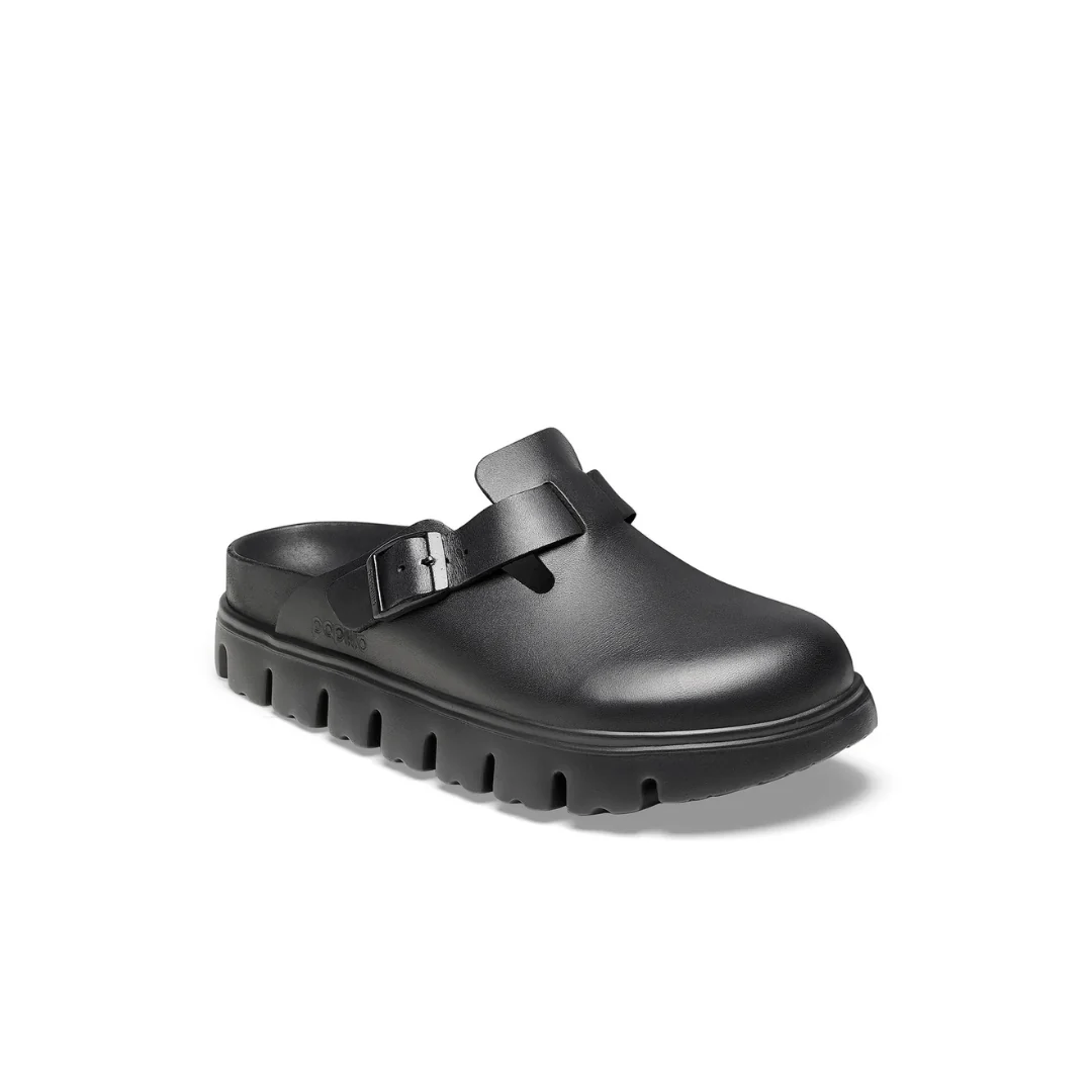 Papillio Boston Exquisite Chunky Leather Black Clogs - Image 4