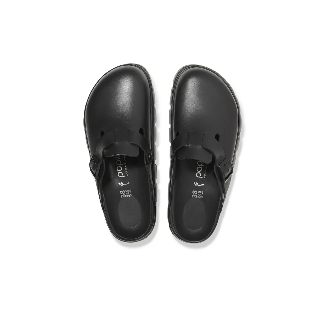 Papillio Boston Exquisite Chunky Leather Black Clogs - Image 5