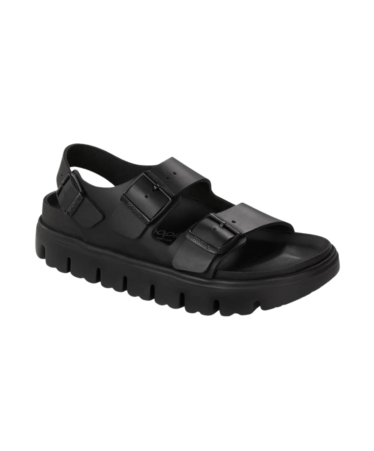 Papillio Milano Chunky Exquisite Leather Black Sandals - Image 4