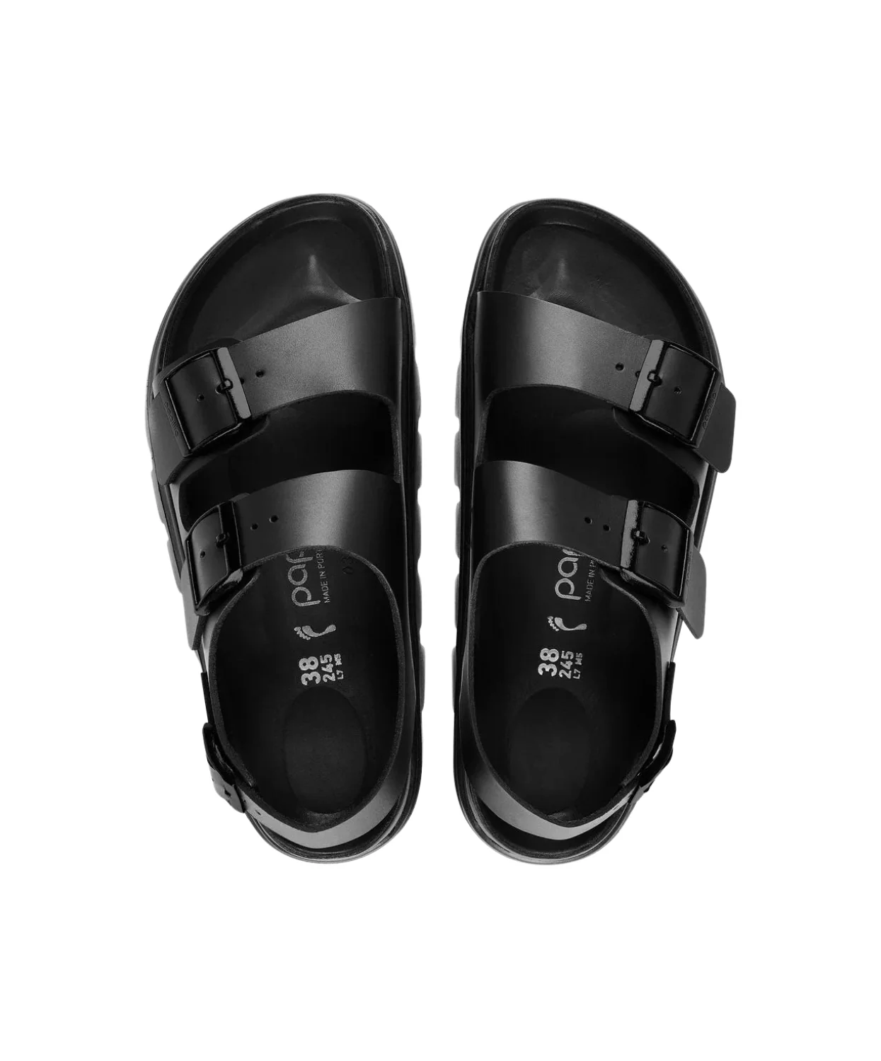 Papillio Milano Chunky Exquisite Leather Black Sandals - Image 5