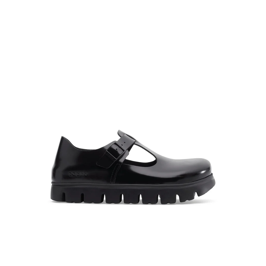 Papillio Paris Chunky Smooth Leather Black Shoes
