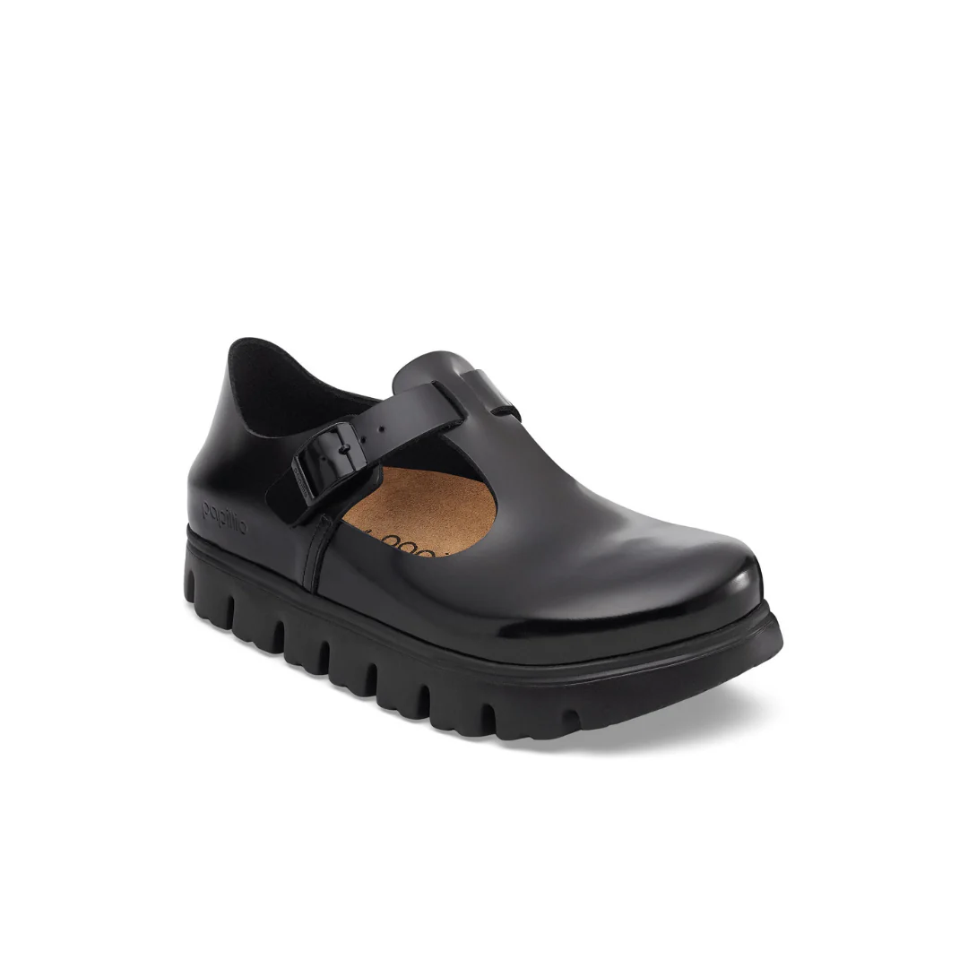 Papillio Paris Chunky Smooth Leather Black Shoes - Image 4
