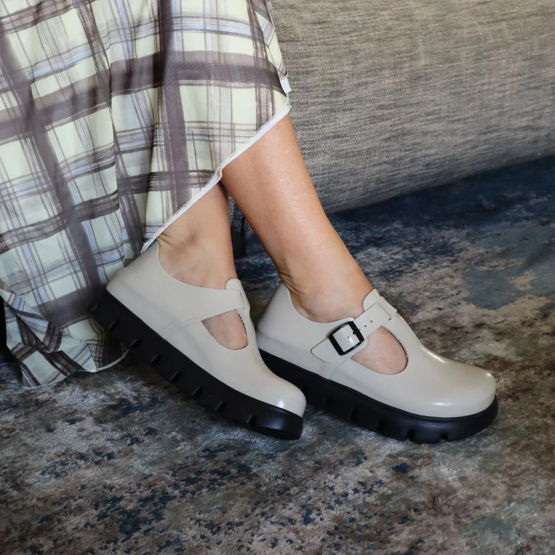 Papillio Paris Chunky Smooth Leather Oyster Shoes - Image 2