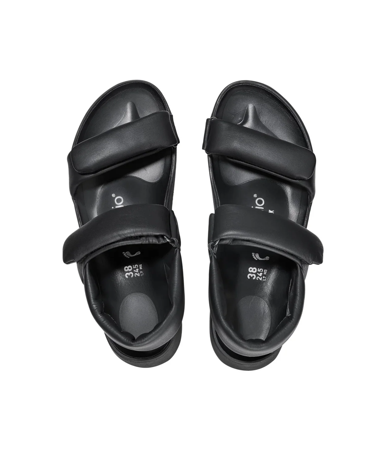 Papillio Theda Exquisite Smooth Leather Black Platform Wedge Sandals - Image 5