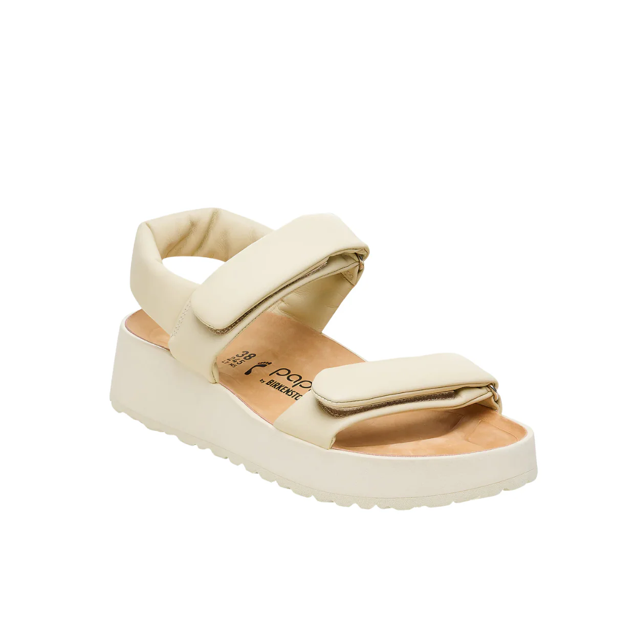 Papillio Theda Exquisite Smooth Leather Ecru Platform Wedge Sandals - Image 4