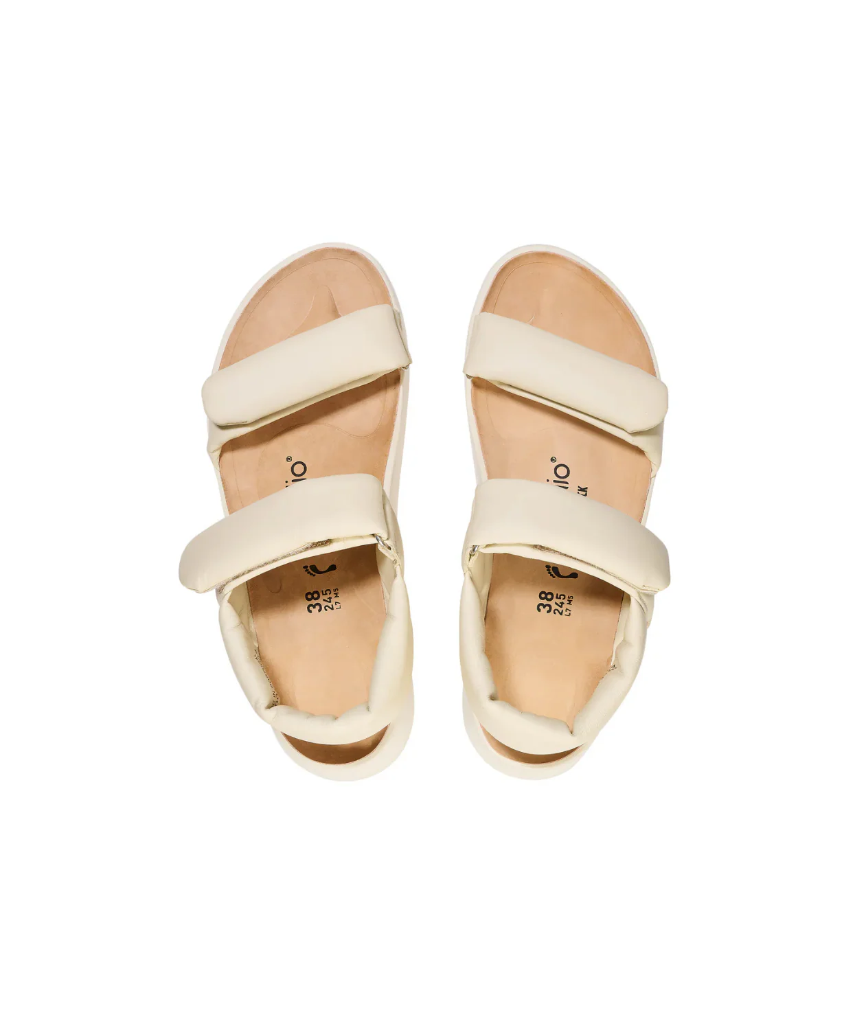 Papillio Theda Exquisite Smooth Leather Ecru Platform Wedge Sandals - Image 5
